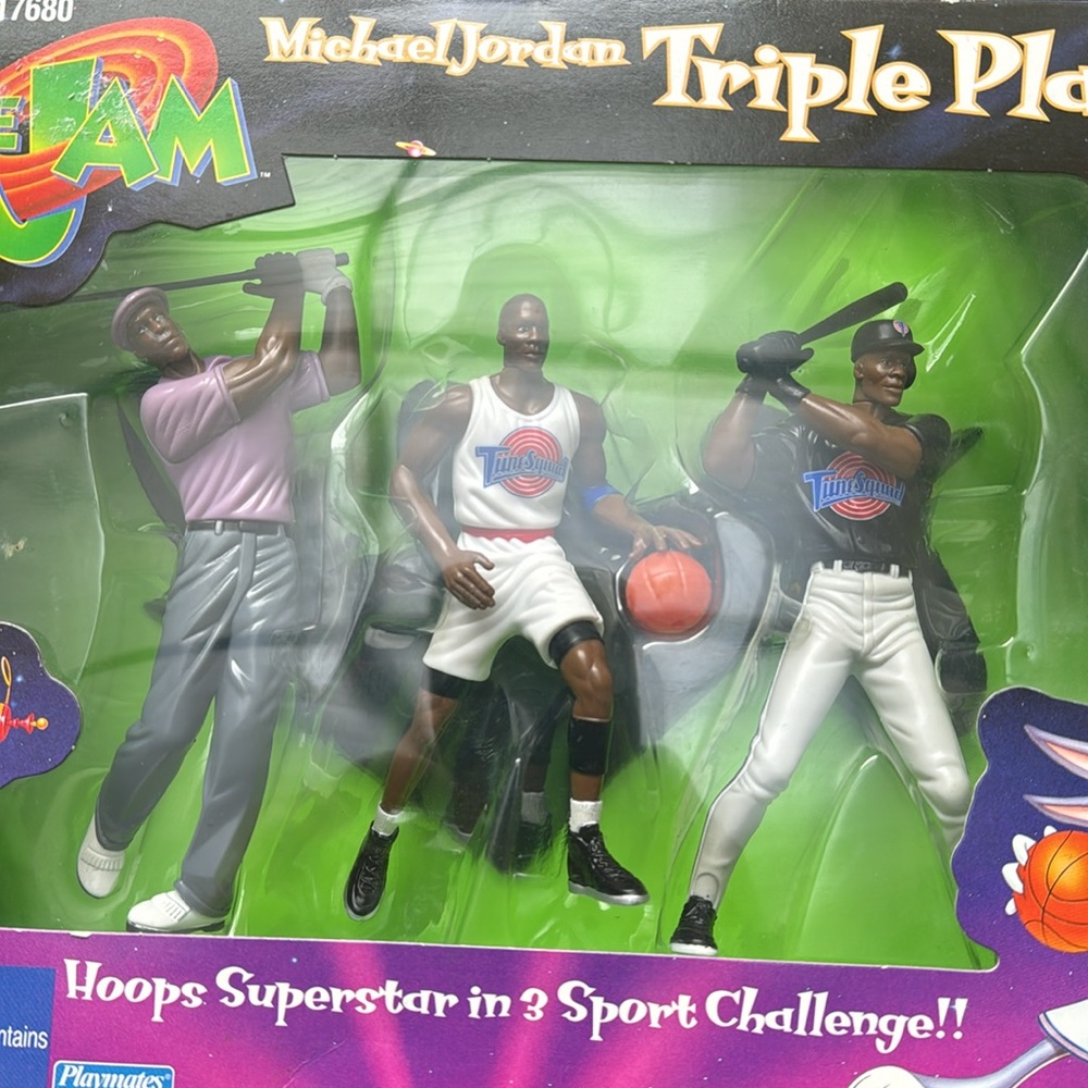 MICHAEL JORDAN TRIPLE PLAY FIGURES in Original Box 1996 WARNER BROS. SPACE JAM - Picture 2 of 8